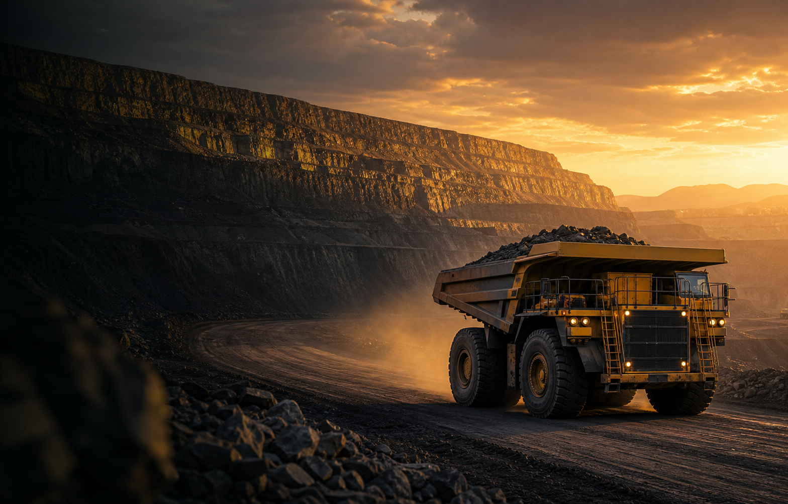 Heavy-duty mining vehicle at an African mine